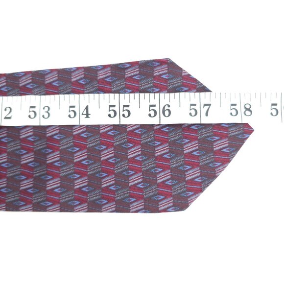 Geoffrey Beene Men Necktie 100% Silk Geometric Color Red Blue Size 58x4 - NWOT - Picture 4 of 5
